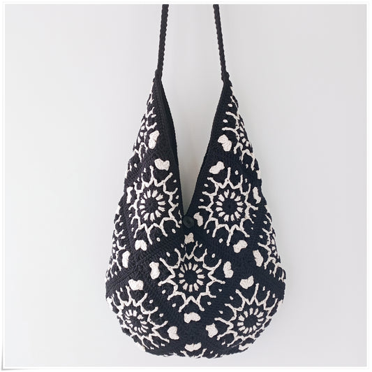 Crochet Granny Square Hobo Bag