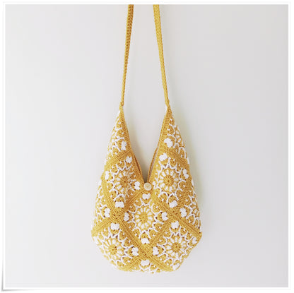Crochet Granny Square Hobo Bag