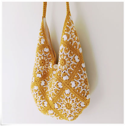 Crochet Granny Square Hobo Bag