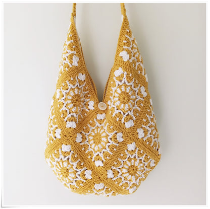 Crochet Granny Square Hobo Bag