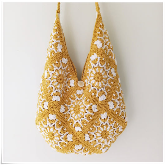 Crochet Granny Square Hobo Bag