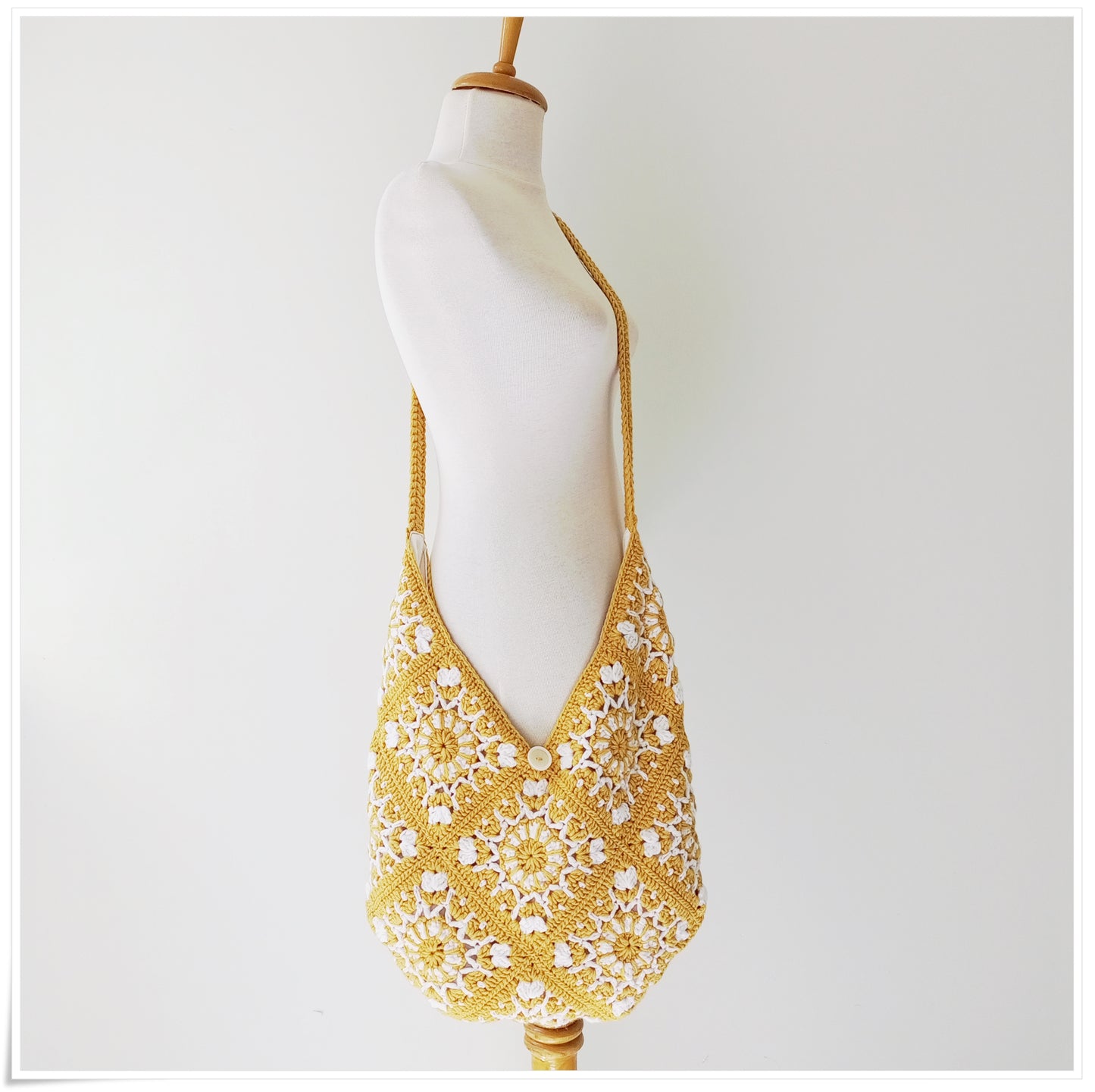 Crochet Granny Square Hobo Bag
