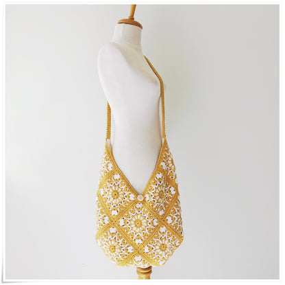 Crochet Granny Square Hobo Bag
