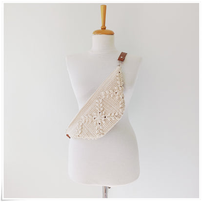 Crochet Fanny Pack, Granny Square Crossbody Bag