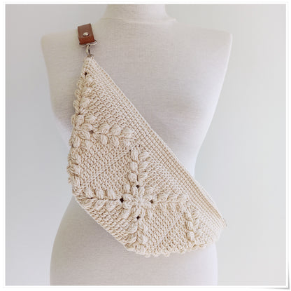 Crochet Fanny Pack, Granny Square Crossbody Bag