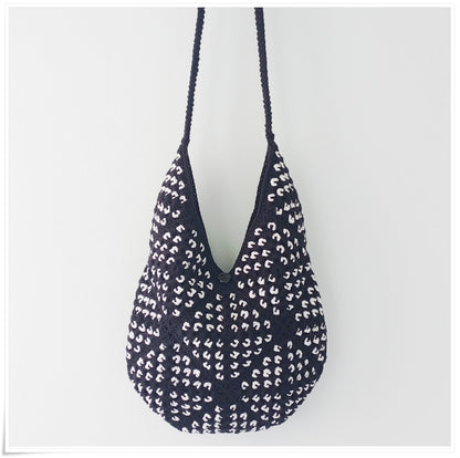 Crochet Granny Square Black Crossbody Bag