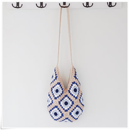 Crochet Cross Body Hobo Evil Eye Tote Bag