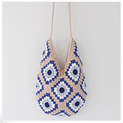 Crochet Cross Body Hobo Evil Eye Tote Bag