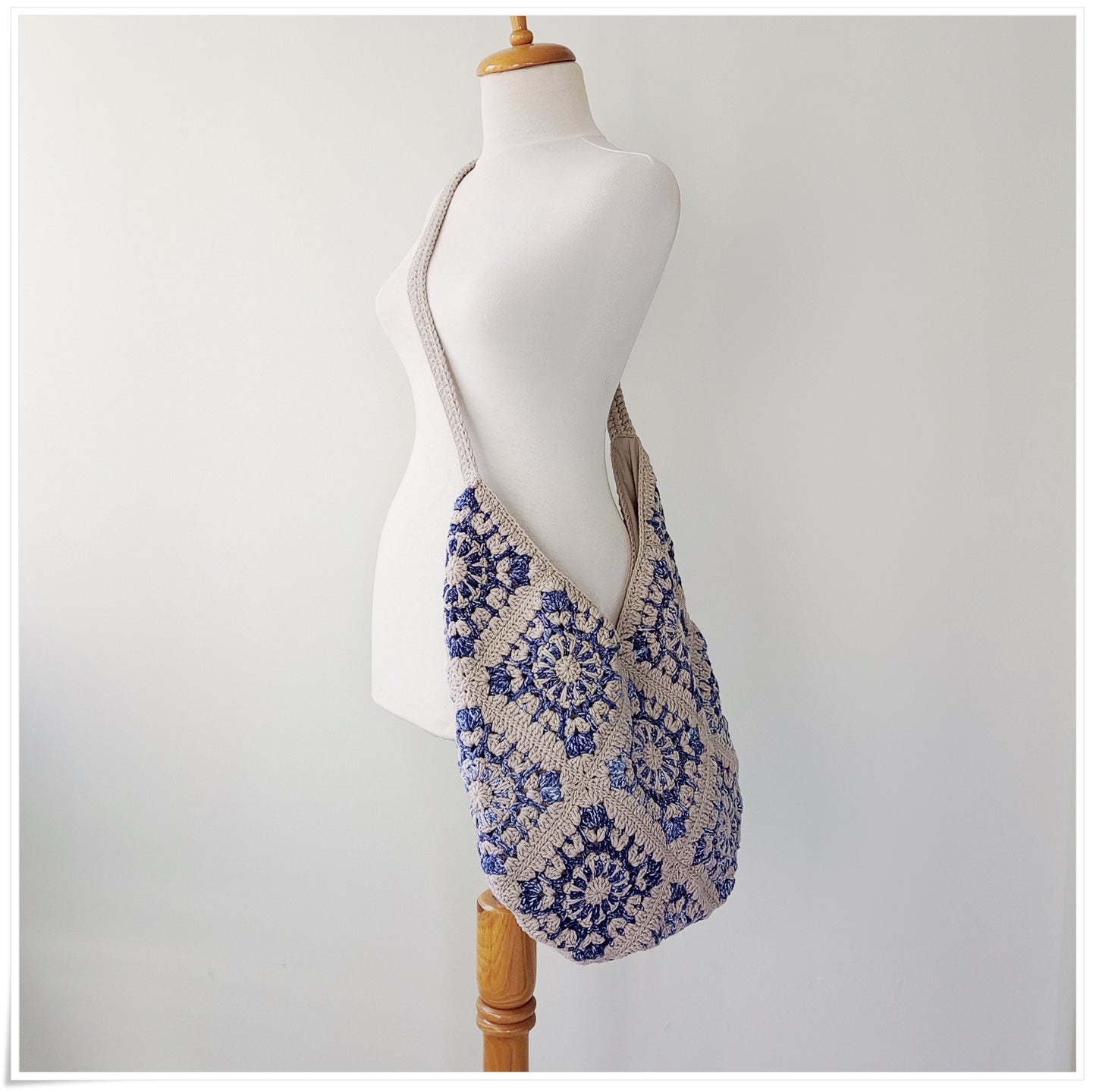 Crochet Granny Square Hobo Bag