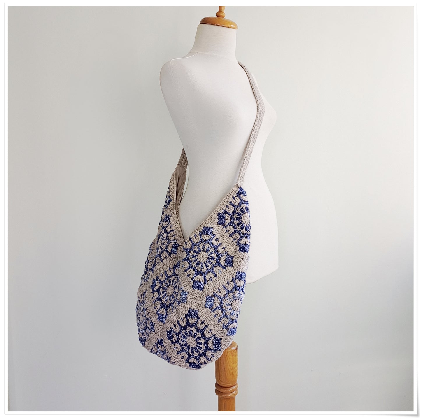 Crochet Granny Square Hobo Bag