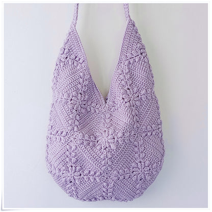 Crochet Granny Square Lilac Crossbody Bag
