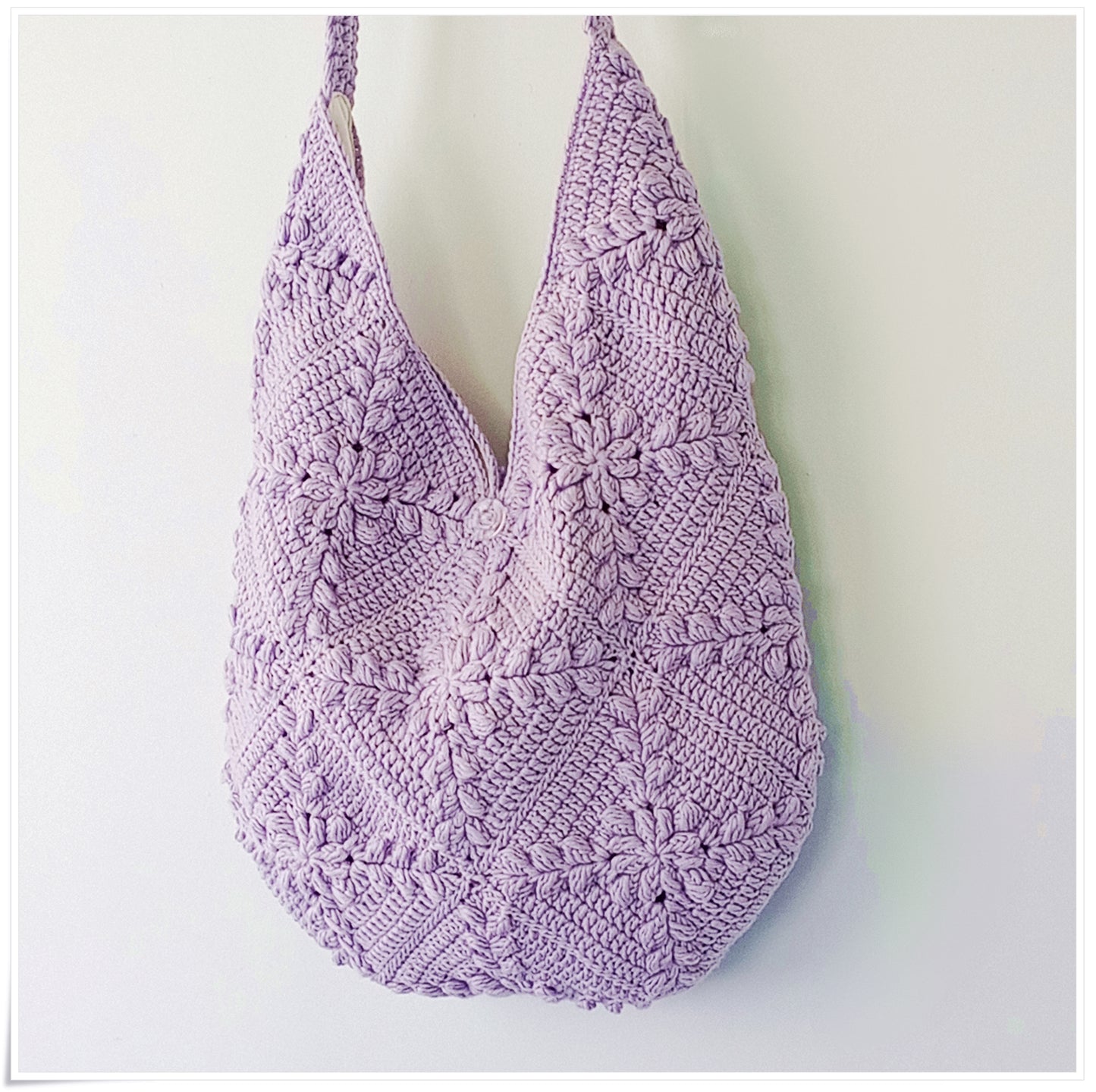 Crochet Granny Square Lilac Crossbody Bag