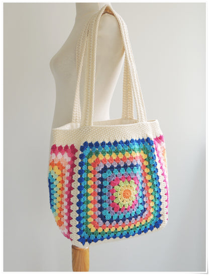 Crochet Granny Square Tote Bag